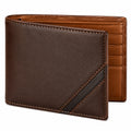 Cartera Bifold de Hombre Marrón Oscuro con Compartimentos Múltiples