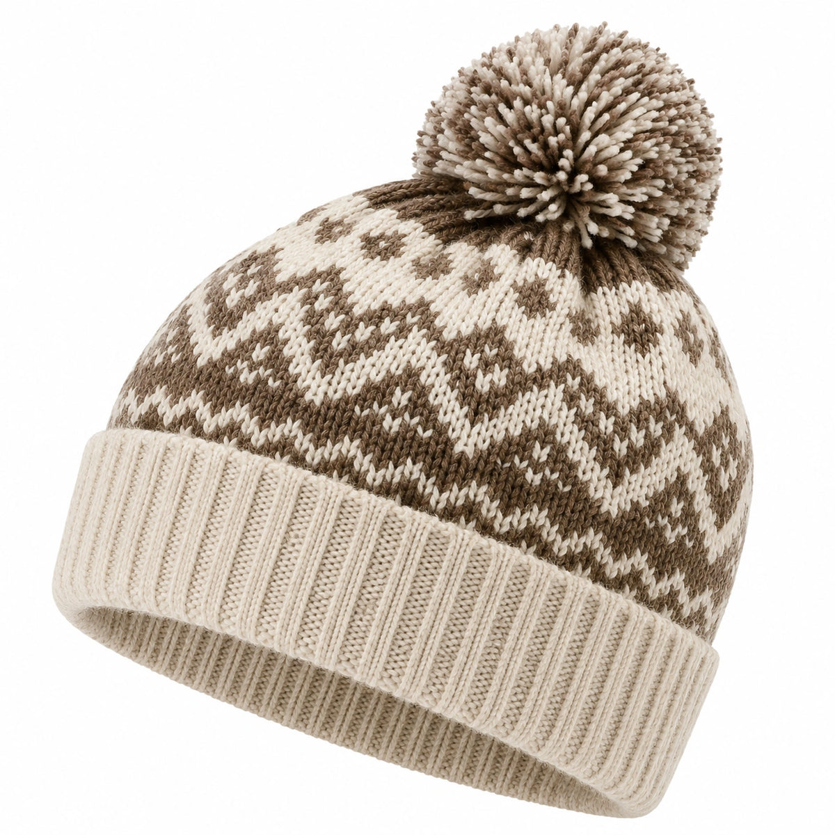 Gorro de Punto Unisex para Invierno Color Beige