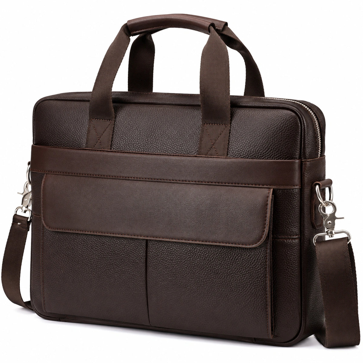 Bolso Mensajero Vintage Marrón Oscuro para Portátil de 15 Pulgadas