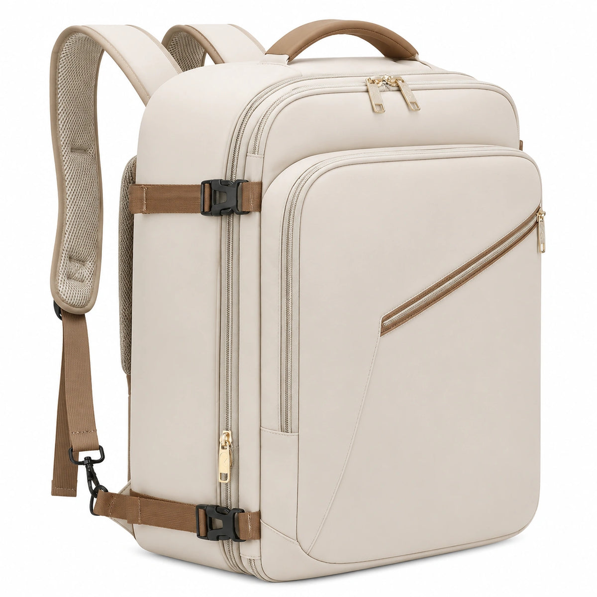 Mochila para Portátil Grande Beige 20L con Puerto USB