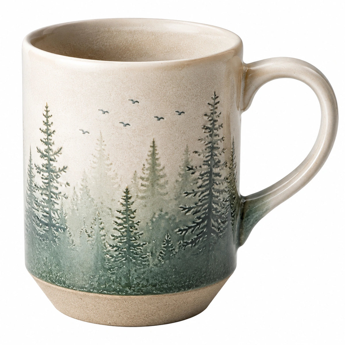 Taza de cerámica con diseño de olas marinas y sol