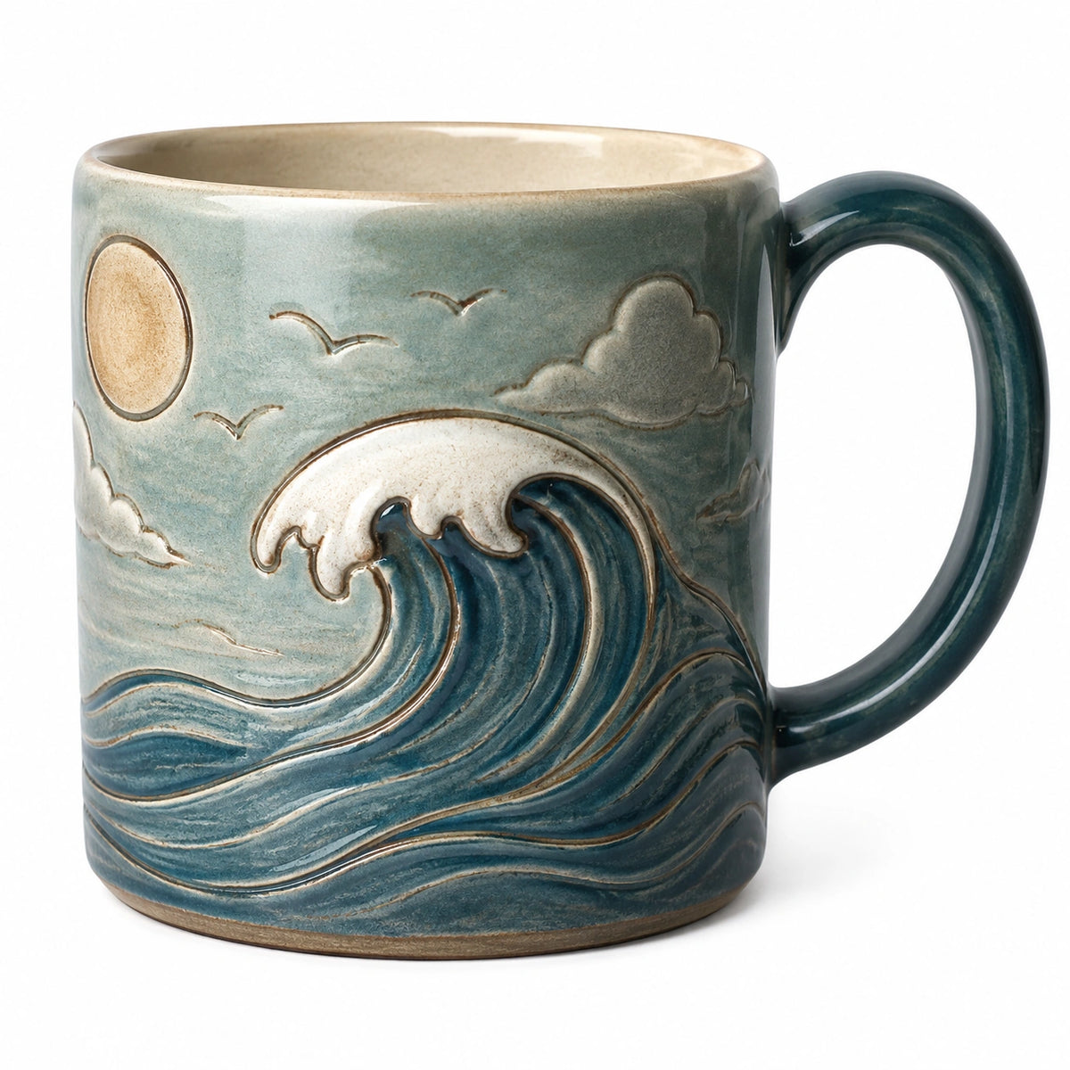 Taza de Cerámica Paisaje Natural con Interior Verde
