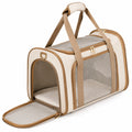 Bolso de Transporte para Mascotas Beige y Marrón