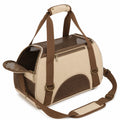 Transportín para Mascotas con Ventilación y Visibilidad Beige/Marrón